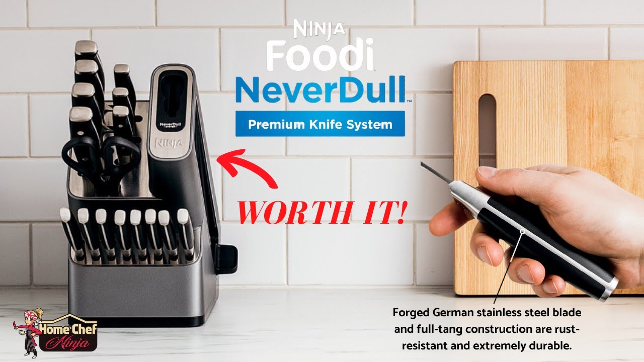 Ninja Foodi NeverDull System Premium 2-Piece Chef & Santoku Knife Set 