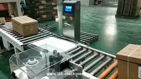 Automatic box weight check real time print label labeling machine