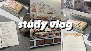 study vlog 🧸 note-taking, february planner monthly spread, studying, balancing college and life