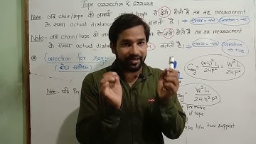 Correction for sag in tape ! tape correction ! chain survey ! Upsssc je ! Ssc je ! JE ! AE!