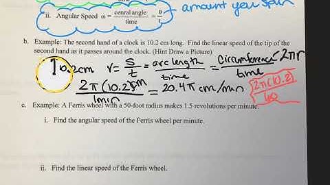 Intro to Linear and Angular Speed