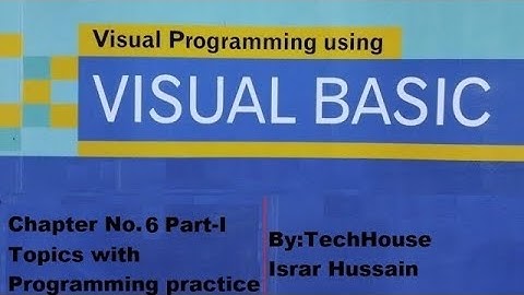 Visual Basic programming Chap 6 Complete, BSc, ADS Punjab, GC university, IT series, in Urdu/Hindi