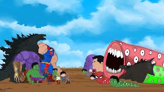 IF EVOLUTION of TRAIN EATER swallows Marvel Team: HULK, SPIDERMAN, SUPERMAN /ANIMATION SUPERHERO