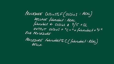 CIE 9608 2.3.6 Pseudocode - Procedures
