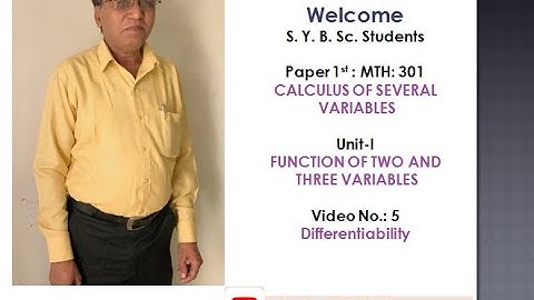 Function of two and three Variables :lecture contains Differentiability  with easy understanding