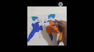 Make a drawing with goku vs vegeta ssj blue short drawing goku vegeta anime ytshort