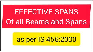 Effective Spans of all Beams as per IS 456 #effectivespans
