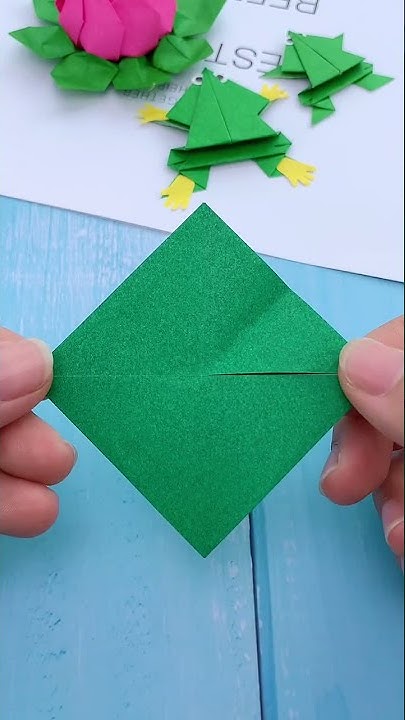 paper-frog-green-craft-ideas-for-kids-origami-craft-ideas-kids