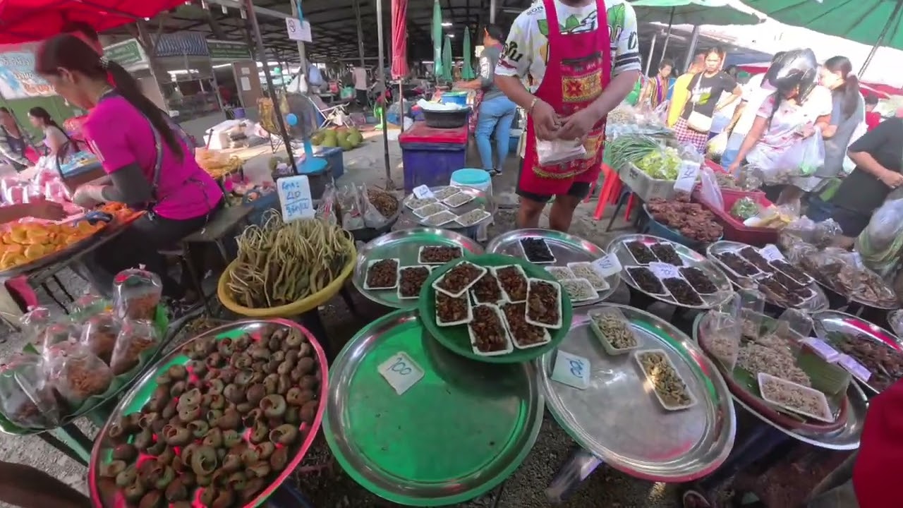 พามาเดินตลาดลาวครับ​มีของกินหลากหลายมากๆ