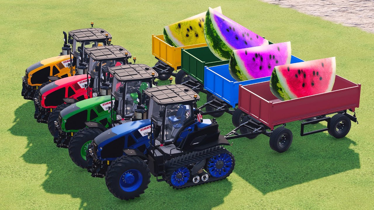 TRANSPORTING EXCAVATOR, MIXER TRUCK, BULLDOZER, POLICE CARS TO GARAGE WITH DAF TRUCK   FS22 PART43