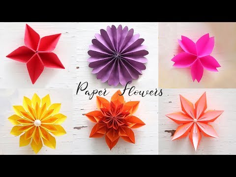 6 jednostavnih papirnatih cvjetova | Izrada cvijeća | DIY