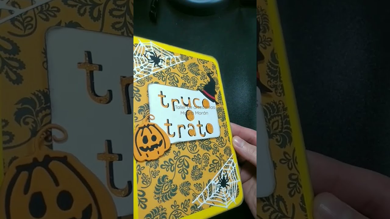 Tarjeta para Halloween en pop up  #halloween #halloweencrafts #halloween2022 #craft #spider #scary