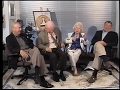 Bette Rogge interviews astronauts Walter Schirra, James Lovell and Frank Borman