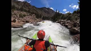 Catarafts Running Pine Creek, Arkansas river, 740 CFS