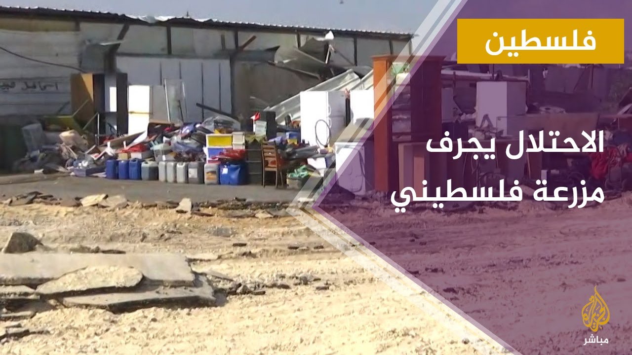تجريف مزرعة للنخيل وممتلكات للمواطن الفلسطيني تيسير الشيخ