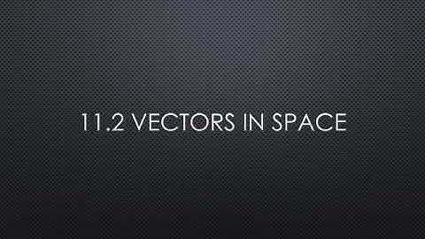 11.2 Vectors in Space