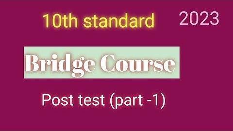 10th standard bridge Course Maths part 1 (algebra) POST TEST 2023.#maths #bridgecourse