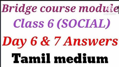 Bridge Course Class 6 (Day 5) Answers