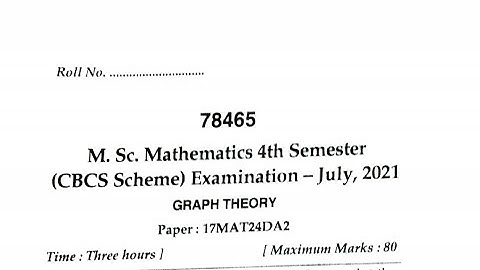 Mdu Msc Mathematics 4th Semester july 2021 paper | Graph Theory | All Maths Education #mduexams #mdu