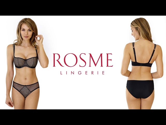 Padded balconette bra with underwire and classic briefs from ROSME