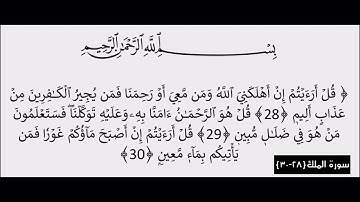 سورة الملك {٢٨-٣٠}