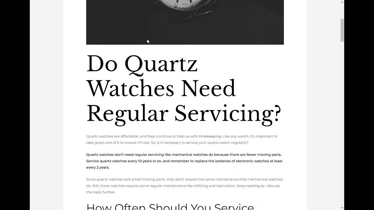 Do Quartz Watches Need Regular Servicing? YouTube