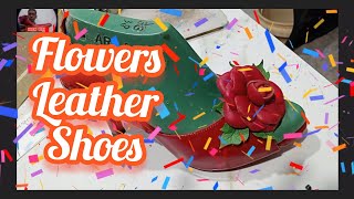 Handmade shoes /proses buat aksesoris bunga daun#howtomake #caramembuat