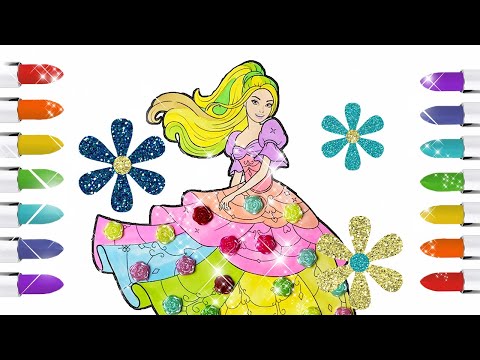 Disney's Princess Barbie Colouring Drawings Páginas do livro para colorir para crianças Barbie