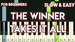 Video thumbnail of "ABBA - THE WINNER TAKES IT ALL | SLOW & EASY PIANO TUTORIAL"