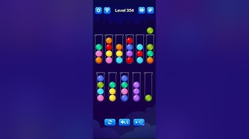 Easy Sorting Game Puzzle - Ball Sort Level 351 to 355.