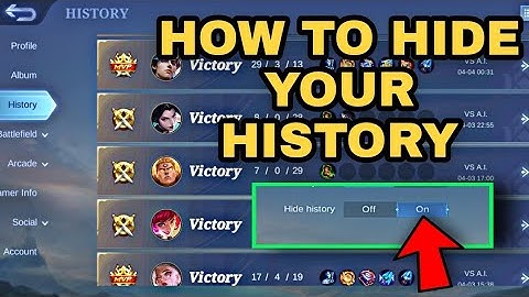 HOW TO HIDE HISTORY IN MOBILE LEGENDS 2022 UPDATE | J TV
