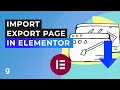 How to Export or Import a Page in Elementor | EASY