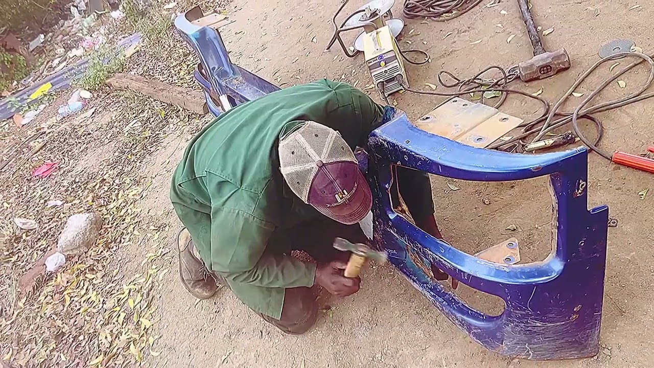 	Damaged HOWO Bumper Repair | Professional Straightening Work