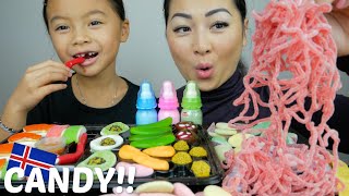 CANDY, Iceland Candy Sushi Box Candy, Trolli Cand Mukbang | N.E Let's Eat