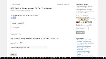 Video: RSVPMaker WordPress Plugin Improvements to PayPal Payments, RSVP Form Options