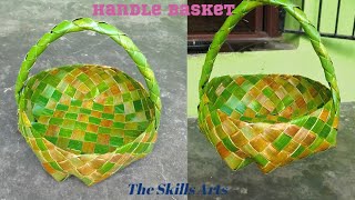 How To Make Coconut Palm Leaf Basket With Handles/डलिया कैसे बनाएं / பூஜை கூடை. / Pooja Basket