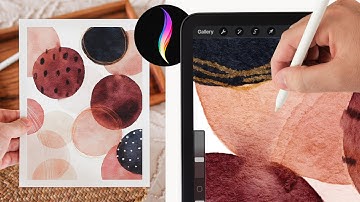 EASY procreate watercolor tutorial (Paint & Print) - calming abstract/ geometric watercolor print