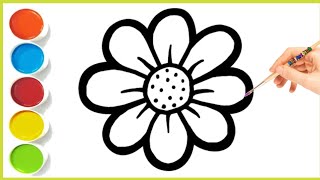 How To Draw Rainbow Flower Step By Step Flower Drawing Rainbow Flower Drawing