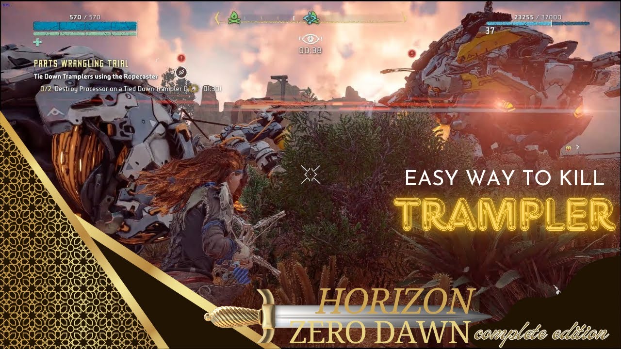 Kill Trampler in 1 Min |  Parts Wrangling Trail | Weapons of The Lodge | Horizon Zero Dawn Gameplay