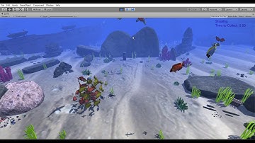 Unity fish simulation showing shoaling behavior