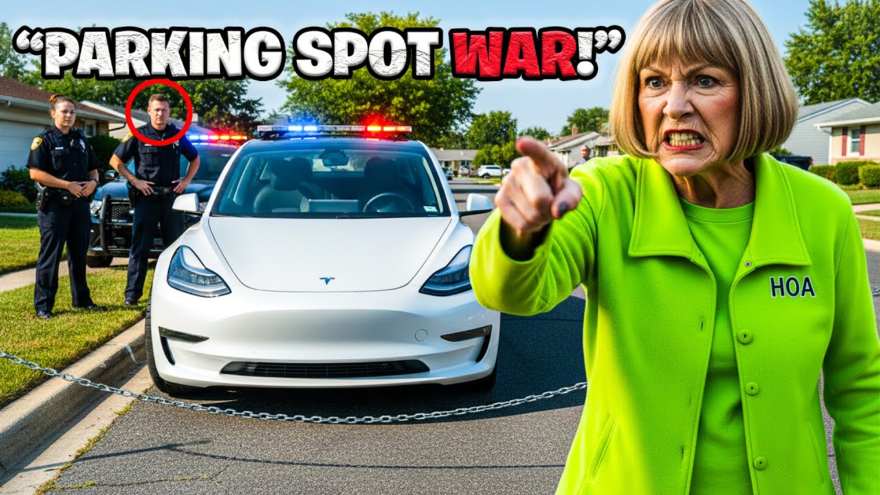 Karen Stole My Reserved Parking Spot for Months Until I Installed a Chain – Her Tesla Got Stuck/
