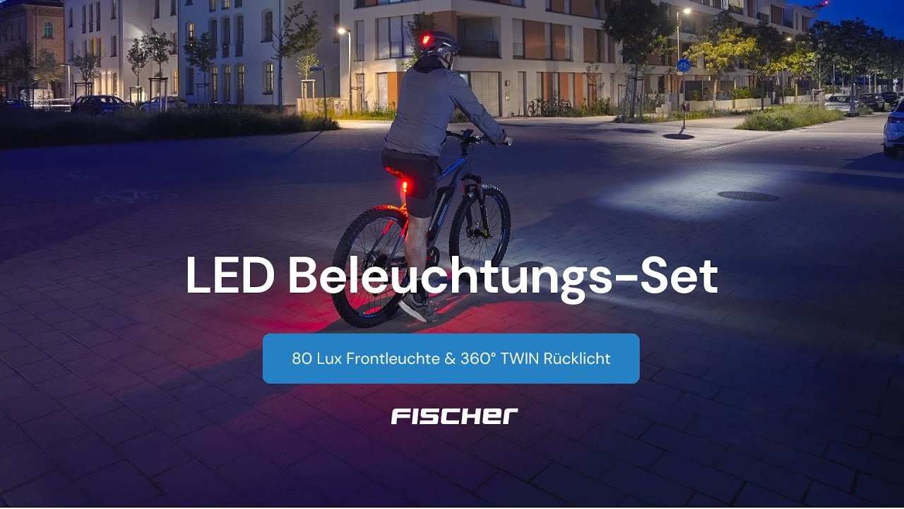 50635 FISCHER 80 Lux Beleuchtungs-Set mit 360° Bodenleuchte für mehr  Sichtbarkeit, aufladbarer Akku - YouTube | Fahrrad Zubehör & Ersatzteile