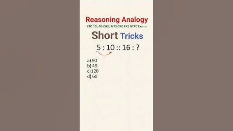 🔥 Analogy Reasoning Short Tricks | Number Analogy Trick | Resoning Classes |  #shorts