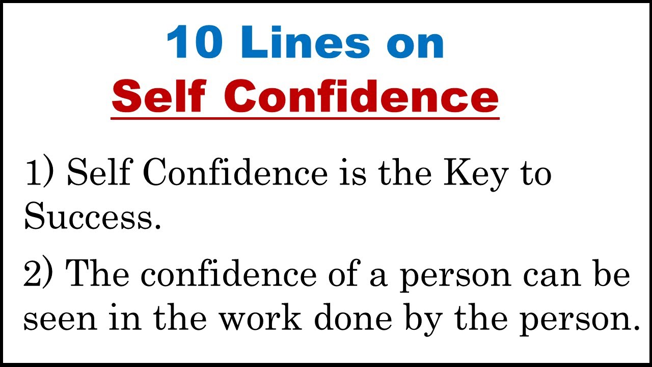 short essay on self confidence