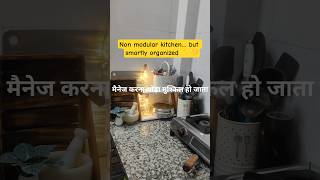 Non modular kitchen… but smartly organized ✨💛 #minivlog #viral #youtubeshorts #kitchenhacks
