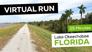 25 Minute Virtual Run at Florida's Largest Lake  Lake Okeechobee  Virtual Running Treadmill Video