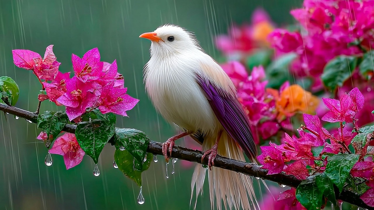 Фортепианная музыка под нежный дождь и пение птиц — 99% расслабления и быстрого снятия стресса 🌧️🍃