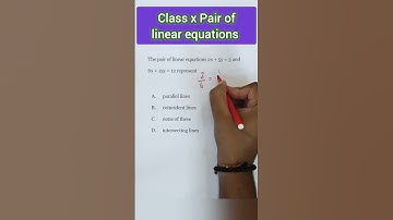 The pair of linear equations 2x + 5y = 3 and 6x + 15y = 12 then the lines are #maths #classx
