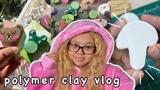 learning how to use polymer clay! vlog ♡ // (hauls, sculpting, diy backing cards, painting)