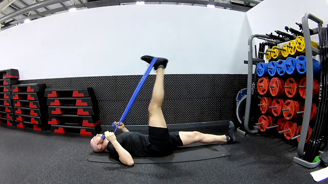 Hamstring exercise with band - YouTube
